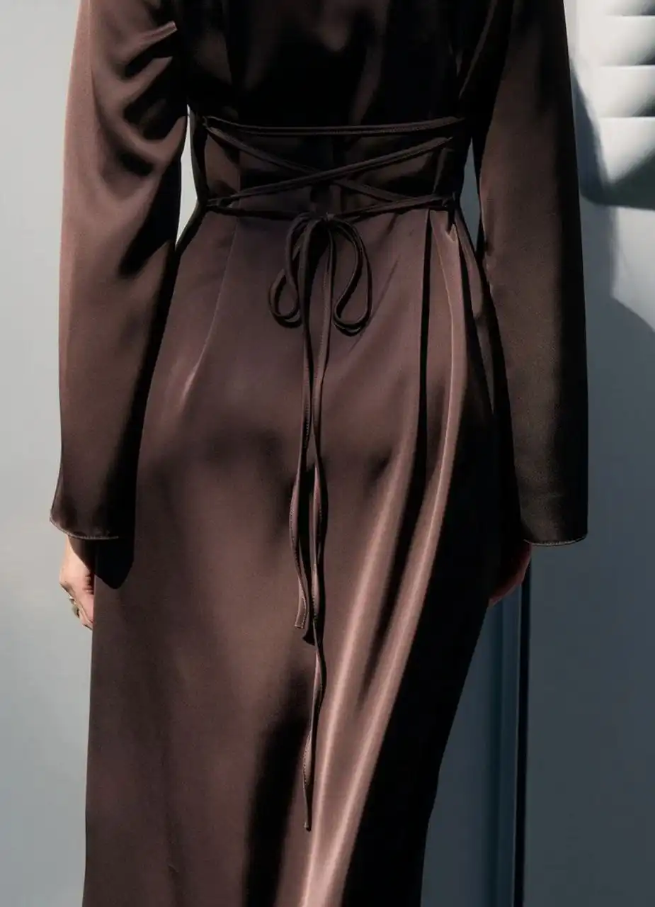 Платье шококоладного цвета размер 48