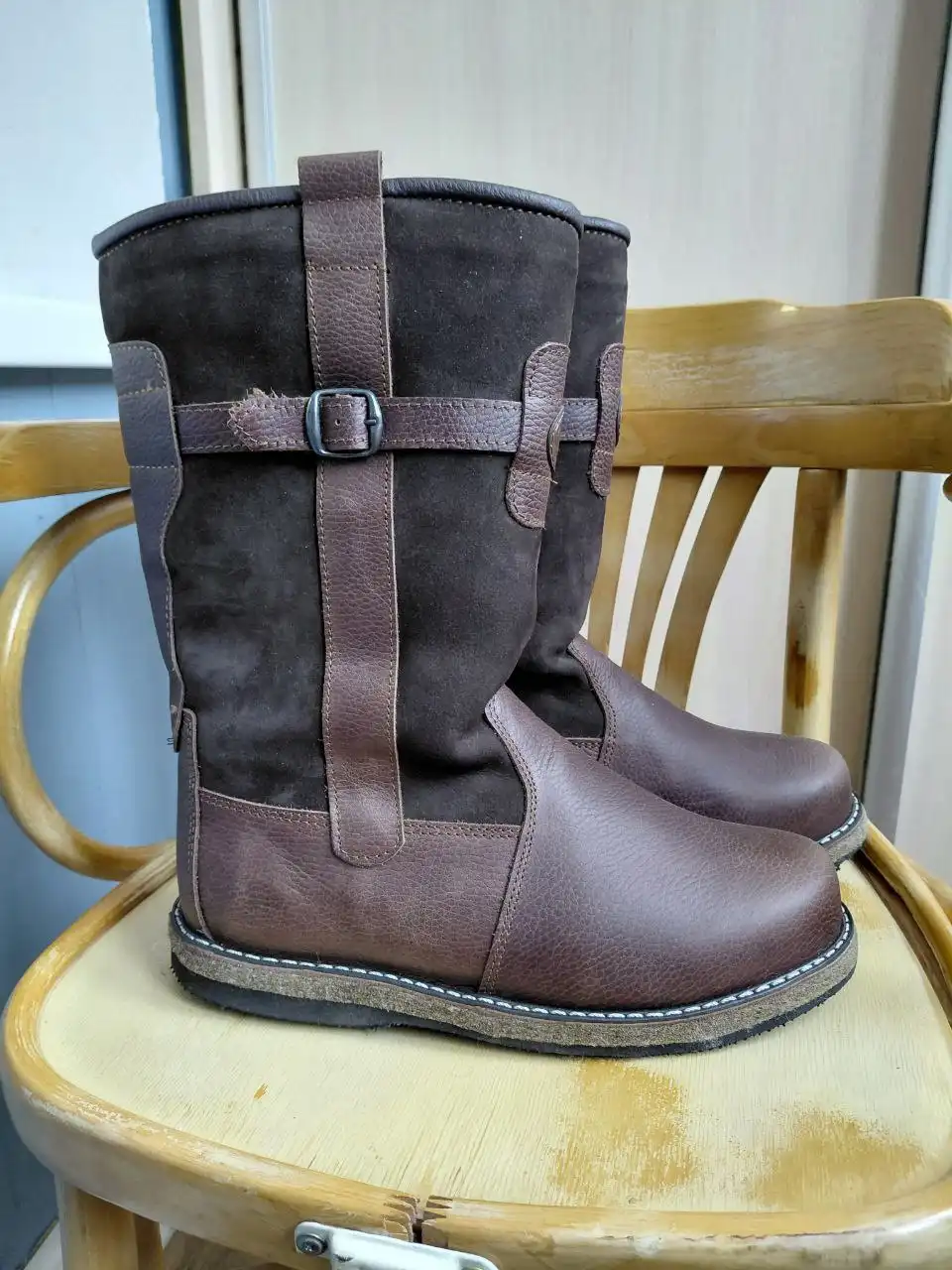 Сапоги натуральные кожа мех замша размер 43