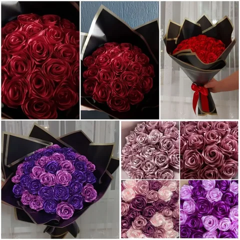 Розы из атласных лент - Сад и огород в Тюмень