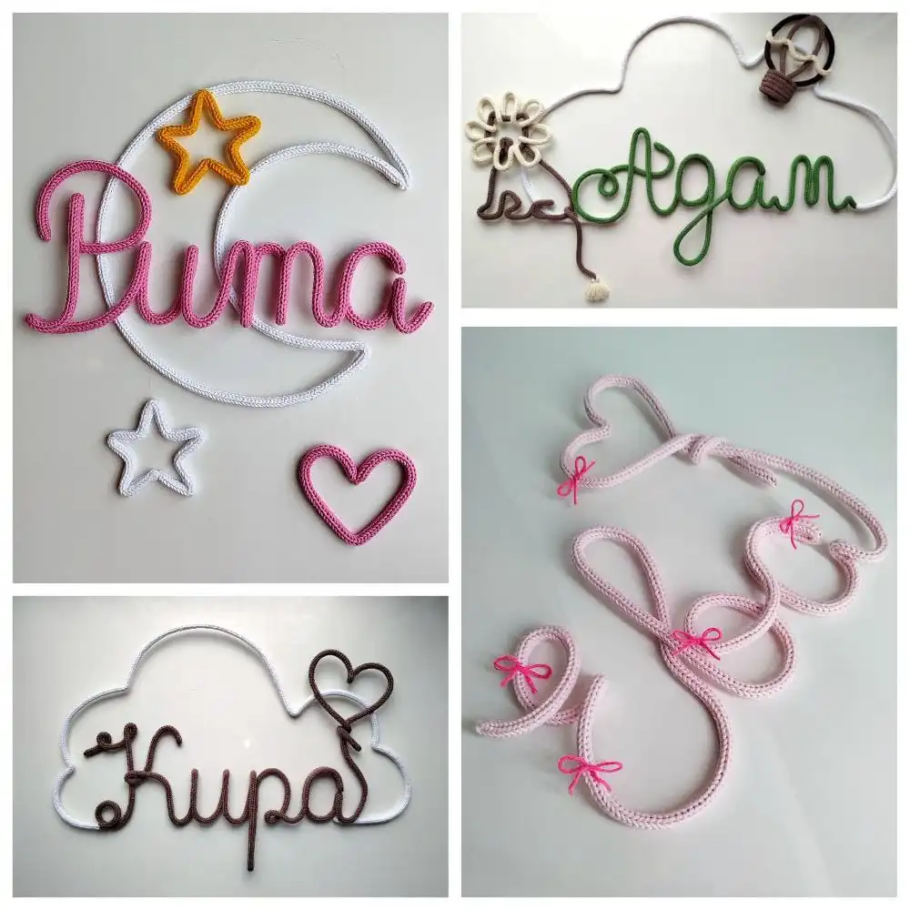 Вязаные имена для декора и подарков