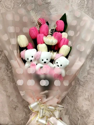 Букет из мыльных тюльпанов и мишек - Продукты питания в Ульяновск