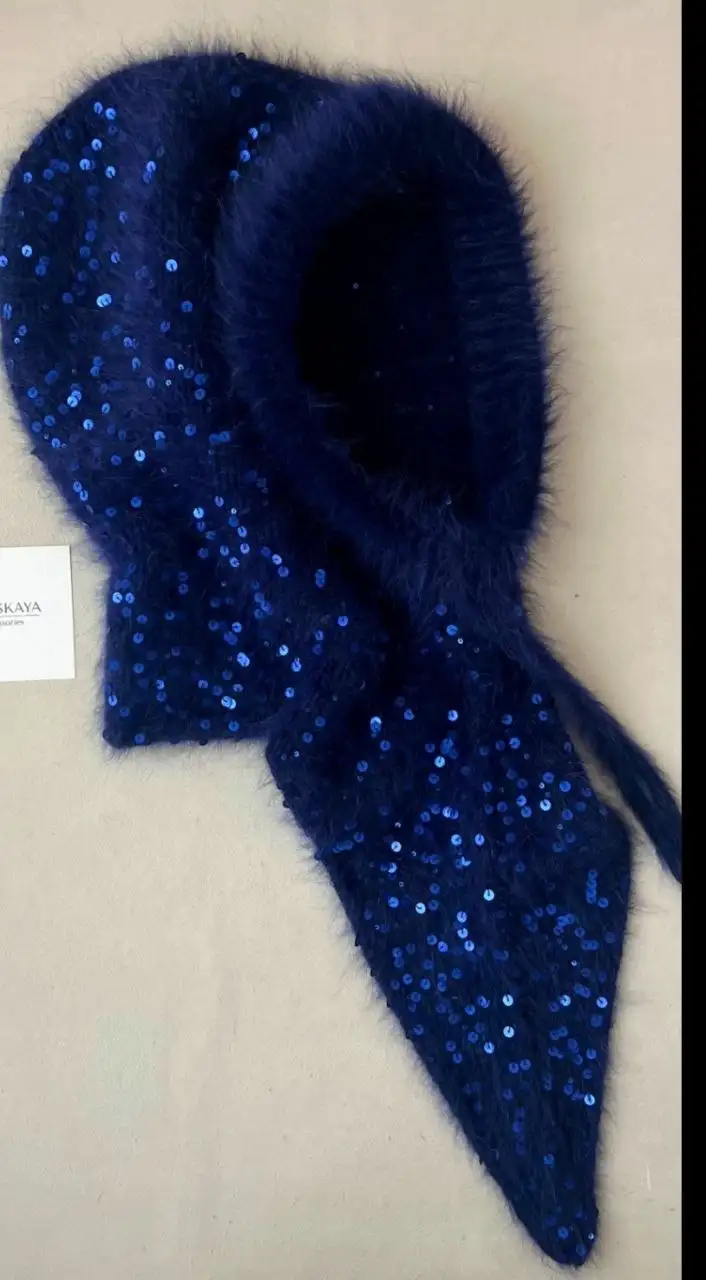 Капор Шик ручной работы из ангоры с паетками - Головные уборы (Одежда) в Ульяновск