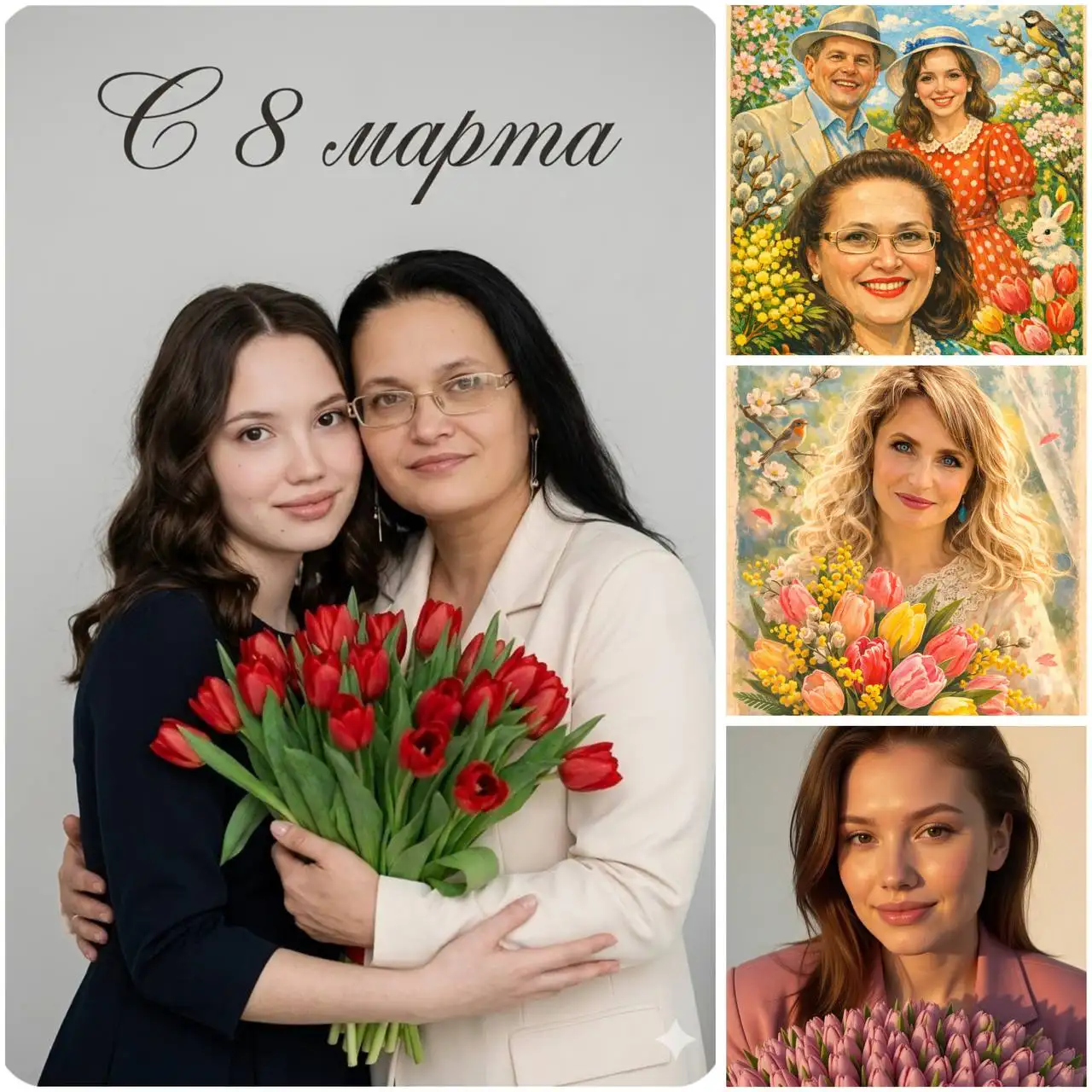 Персональная открытка с фото на 8 марта - Полиграфия (Услуги) в Ульяновск