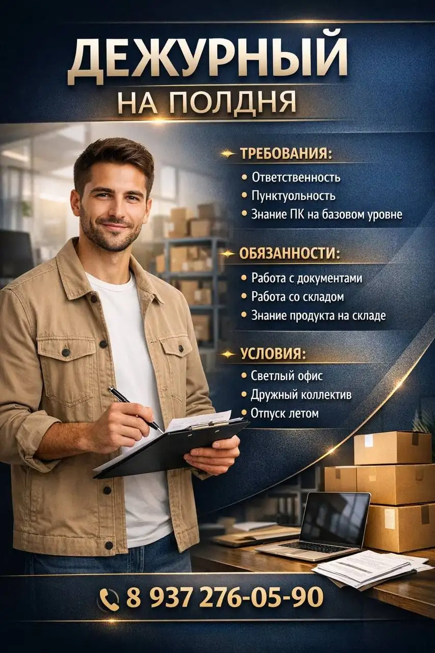 Ищем дежурного на полдня в офис-склад - Работа в Ульяновск