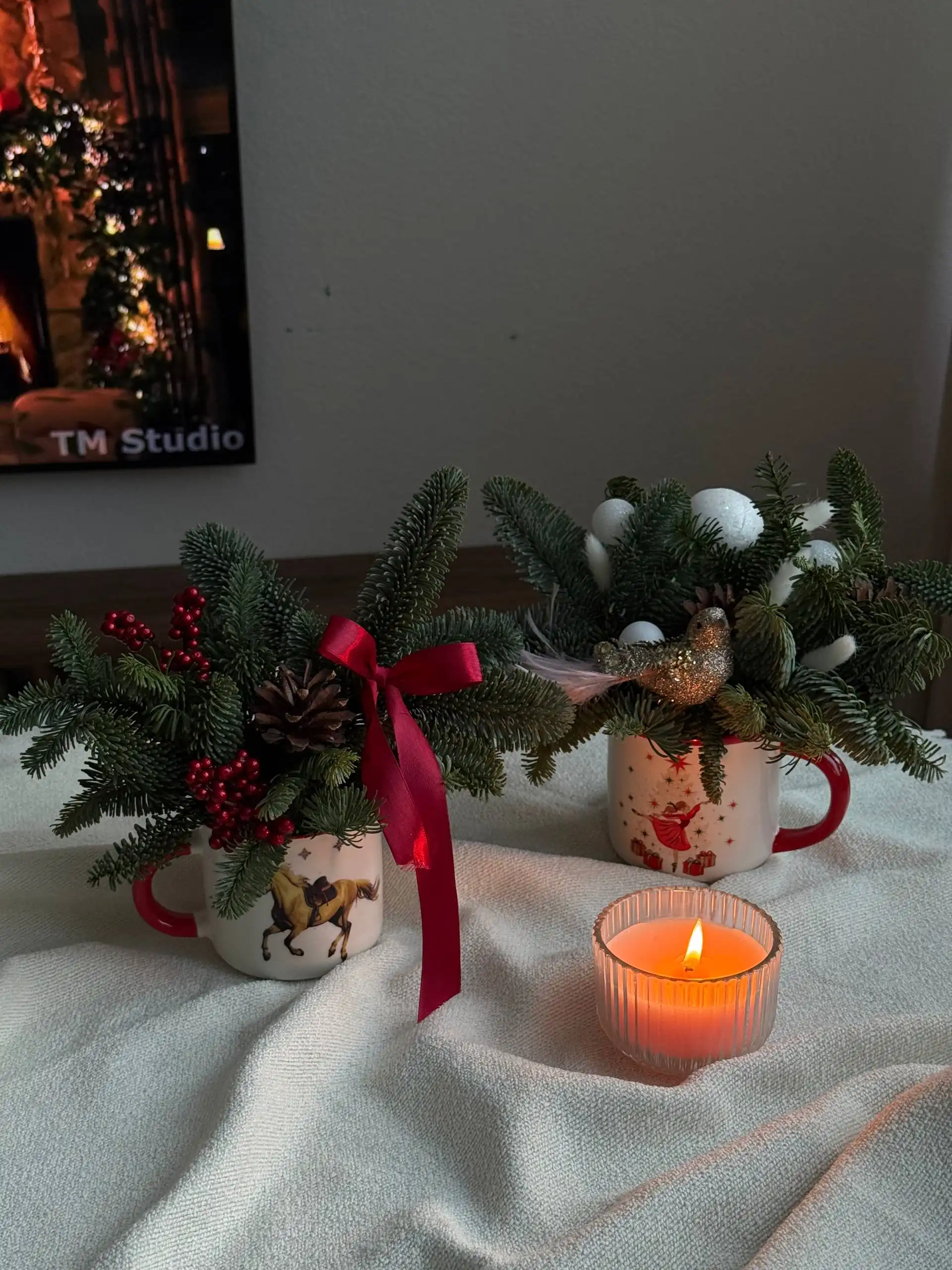 Новогодние композиции и кружечки под заказ