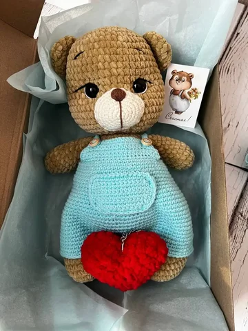 Мишка ручной работы из плюшевой пряжи - Мотоциклетные шлемы в Екатеринбург