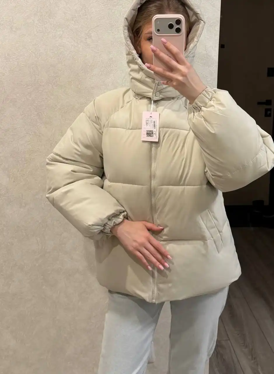 Пуховик светло-бежевый размер 42(s) - Одежда в Екатеринбург