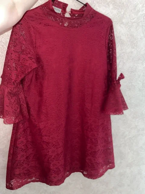 Кружевное бордовое платье Rayma с рукавами-клеш - частное объявление в Екатеринбург