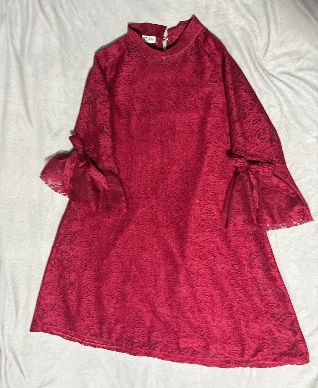 Кружевное бордовое платье Rayma с рукавами-клеш - Платья (Одежда) в Екатеринбург