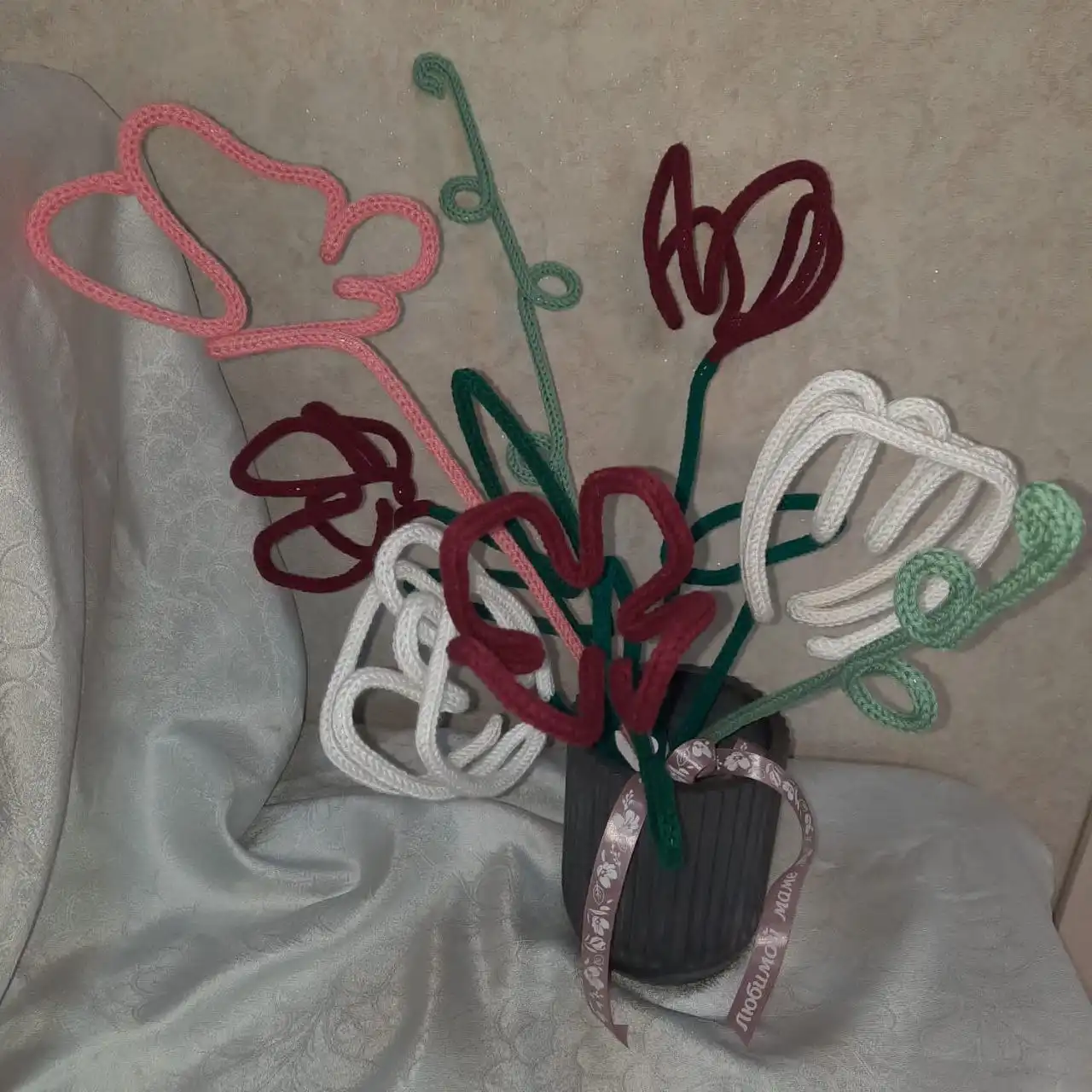 Вязаные подарки по технике трикотин