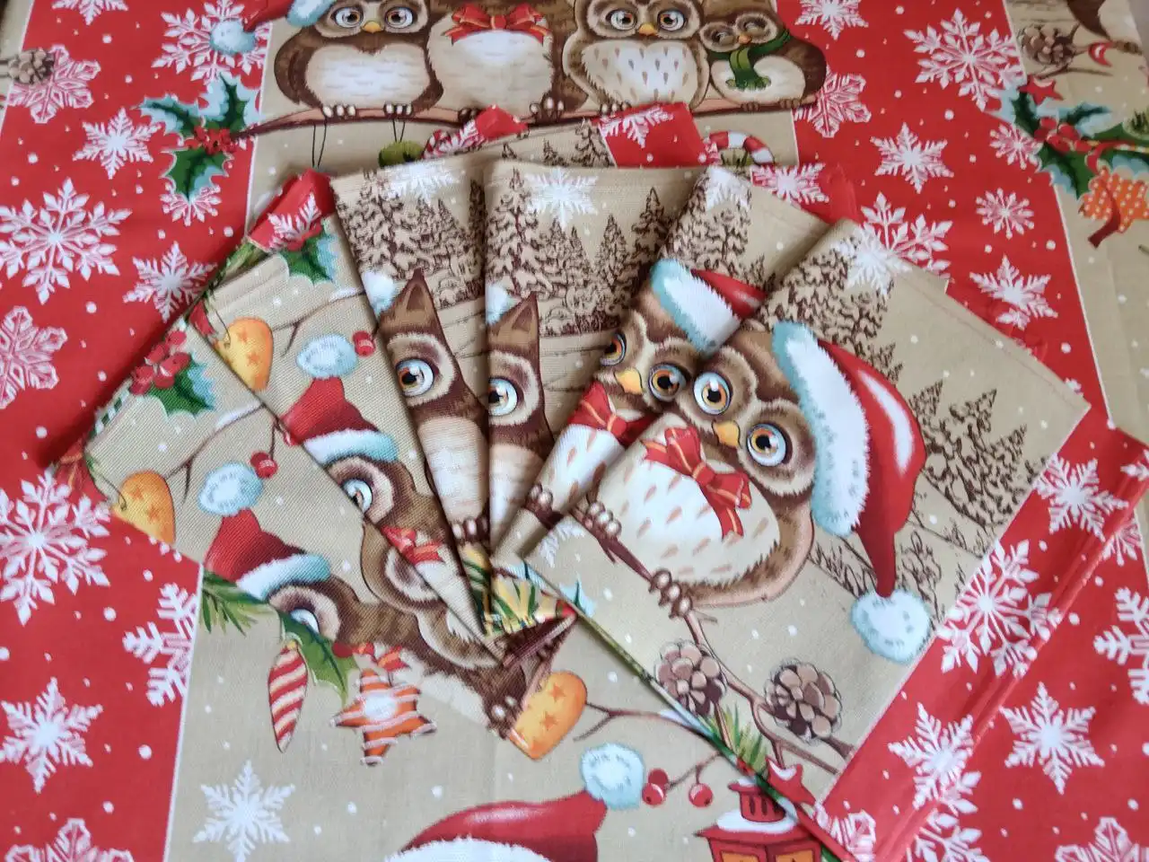 Новогодние и пасхальные комплекты скатертей и полотенец из хлопка