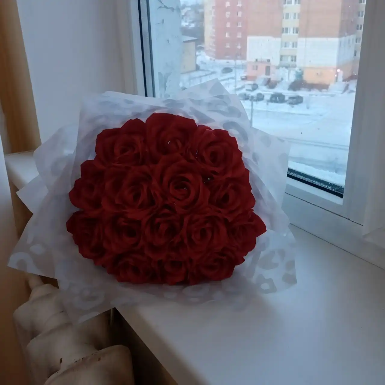 Уникальный букет роз из лент