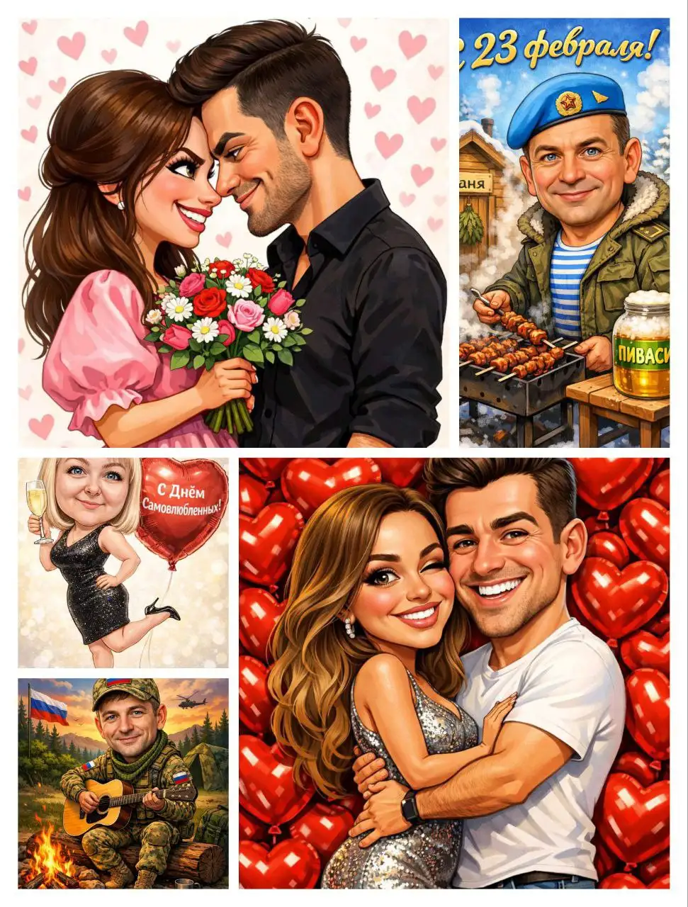 Шарж по фото как подарок на праздники - Художественные услуги (Услуги) в Тюмень