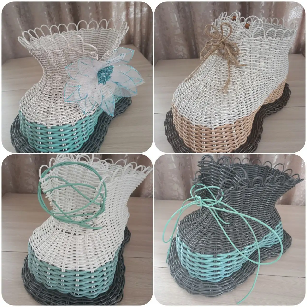 Кашпо для цветов из экоротанга ручной работы - Барахолка в Тюмень