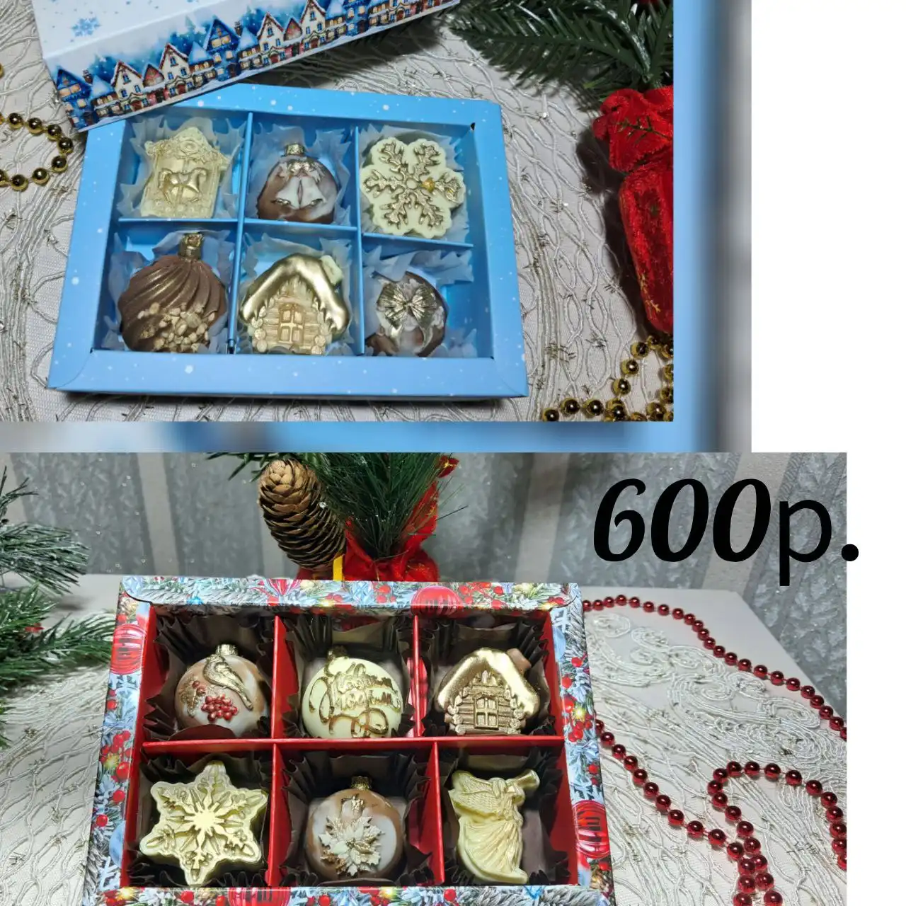 Новогодние наборы конфет из бельгийского шоколада Callebaut