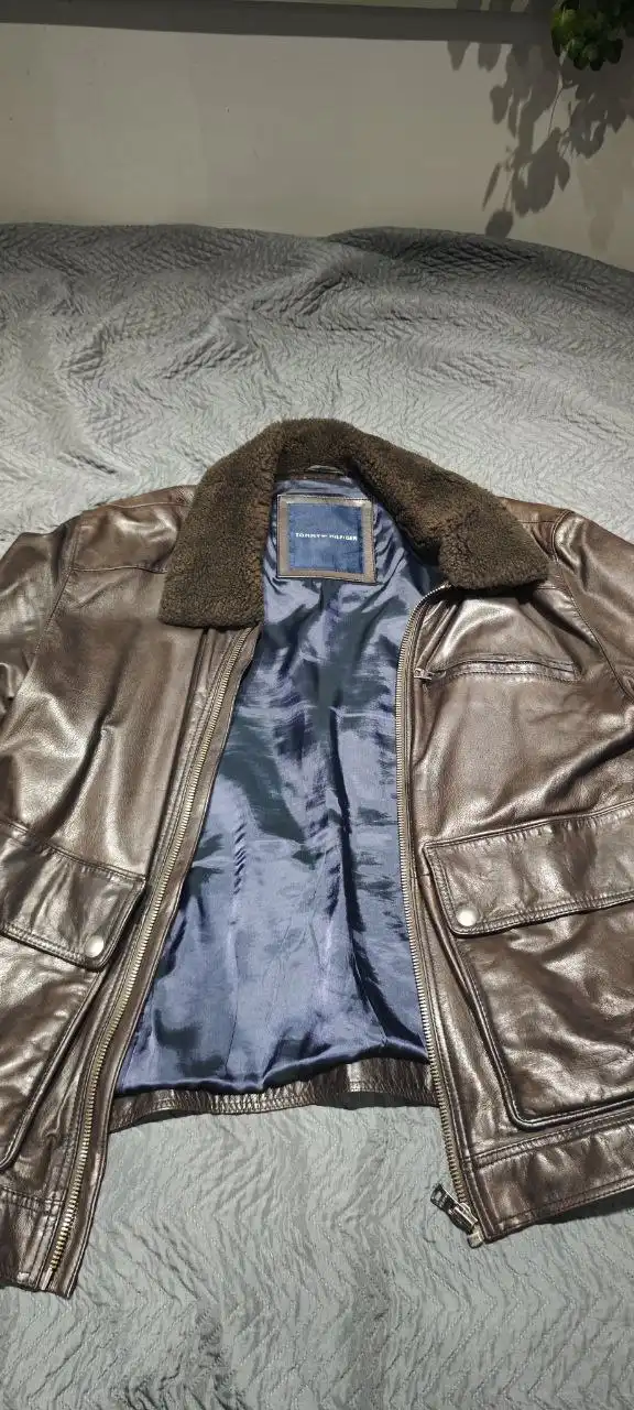 Кожаная куртка пилот Tommy Hilfiger размер XL б/у