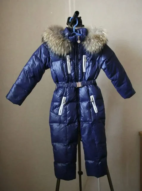 Зимний пуховый комбинезон с мехом енота, размер 110-116 - частное объявление в Люберцы