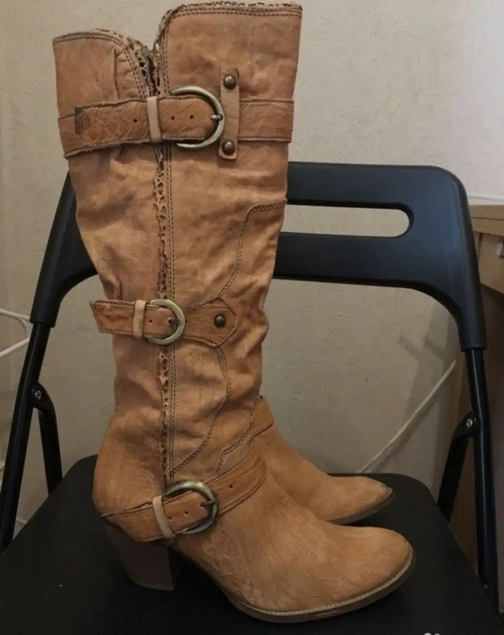 Сапоги в кантри стиле из натуральной кожи