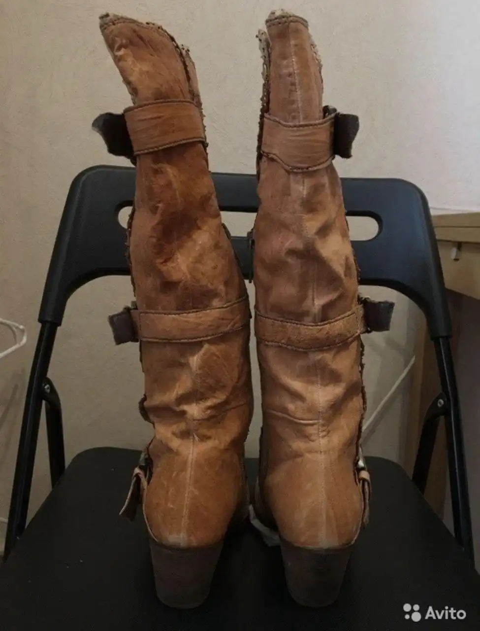 Сапоги в кантри стиле из натуральной кожи