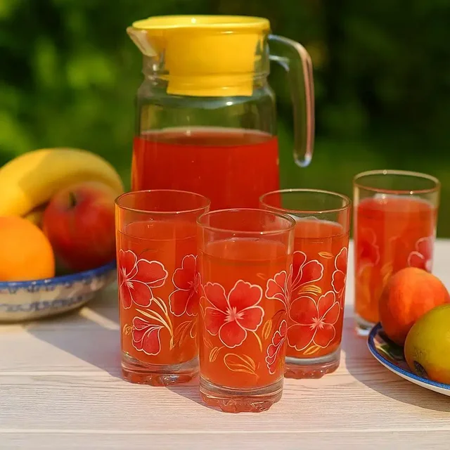 Стеклянные стаканы 'Цветы' СССР 4 шт. - Разное в Люберцы