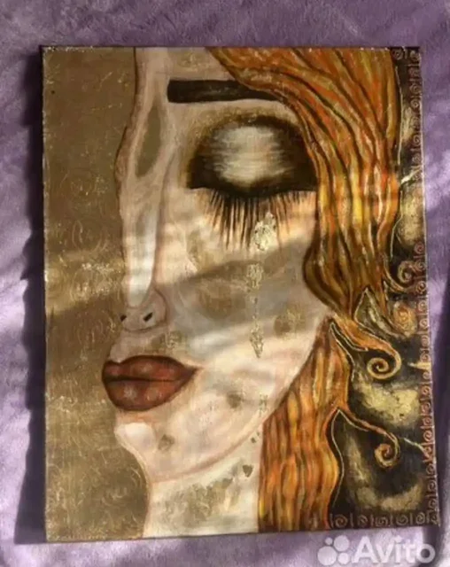 Картина акрилом с золотой поталью - частное объявление в Люберцы