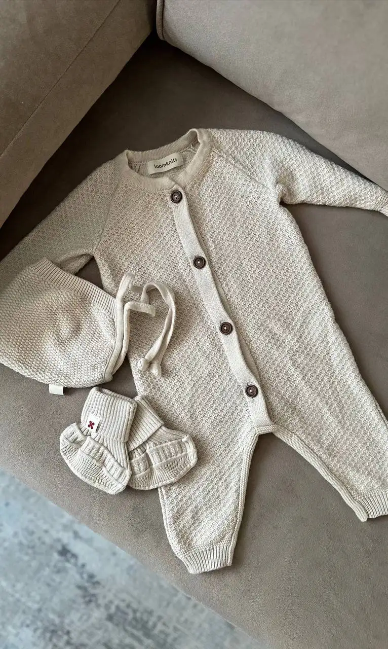 Комплект на выписку Loomknits цвет топленое молоко 62 размер - Детская одежда (Барахолка) в Люберцы