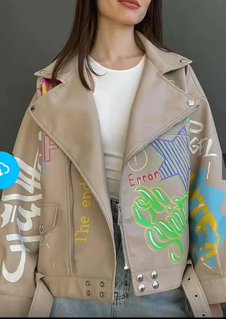 Женская кожаная куртка косуха с принтом - частное объявление в Люберцы