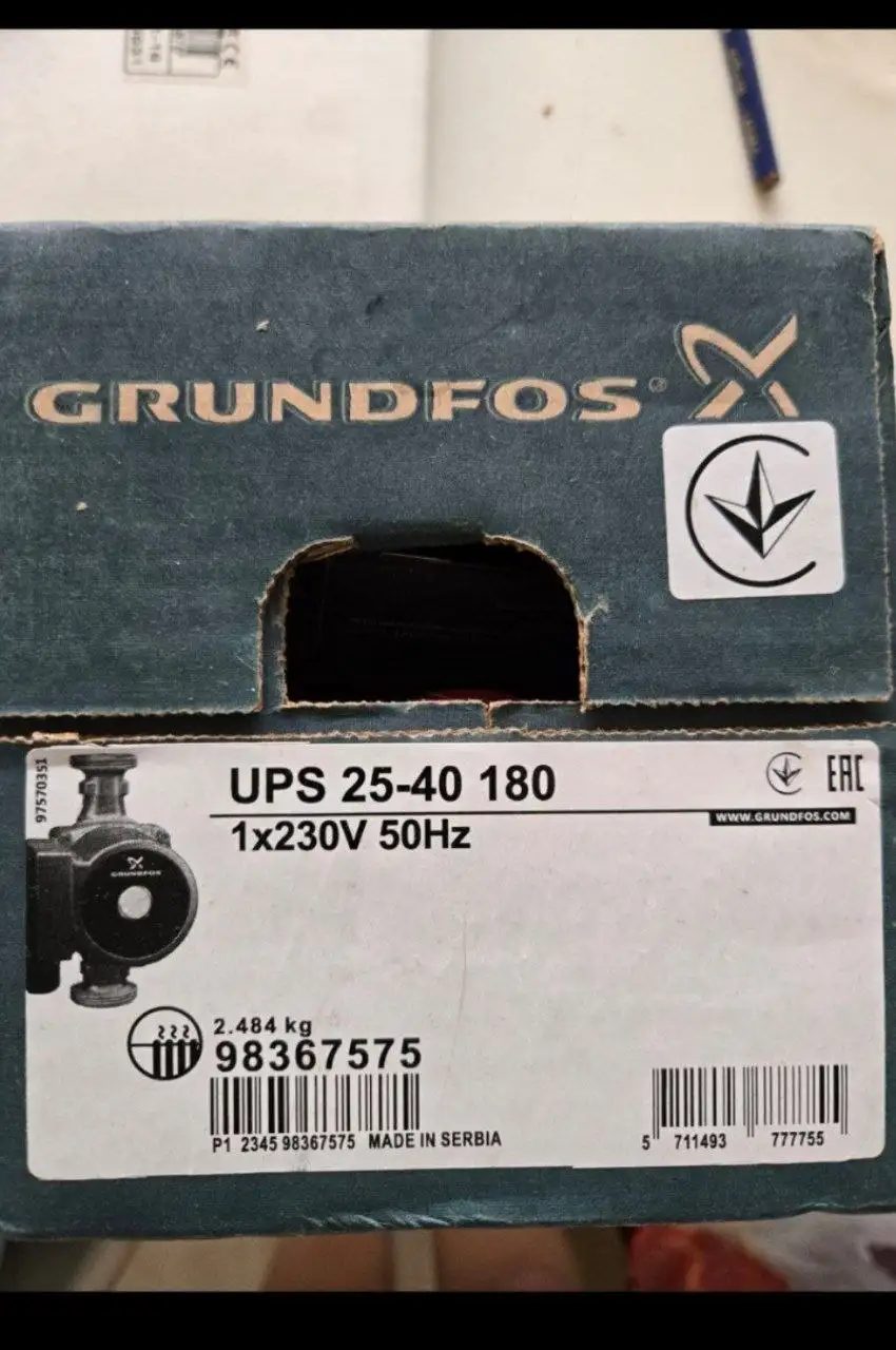 Насос Grundfos UPS 25-40 180 и пульт управления Tylo Pure 72001430 - Барахолка в Люберцы