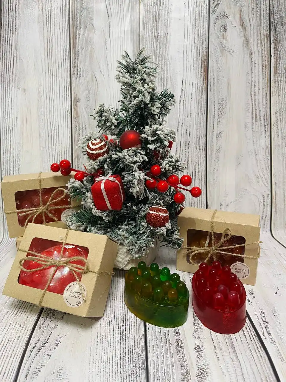 Массажное мыло с натуральной люфой ручной работы