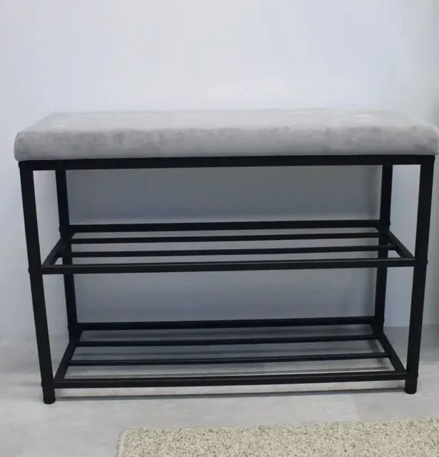 Продажа удобной обувницы черный металл и велюр серый - Для дома и дачи в Москва