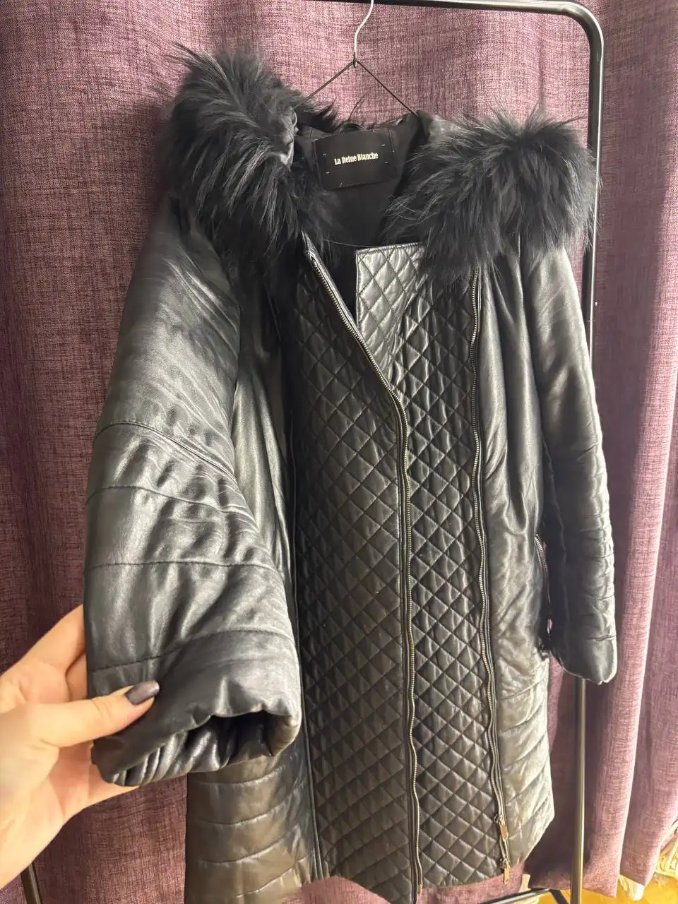 Пальто из натуральной кожи La reine blance