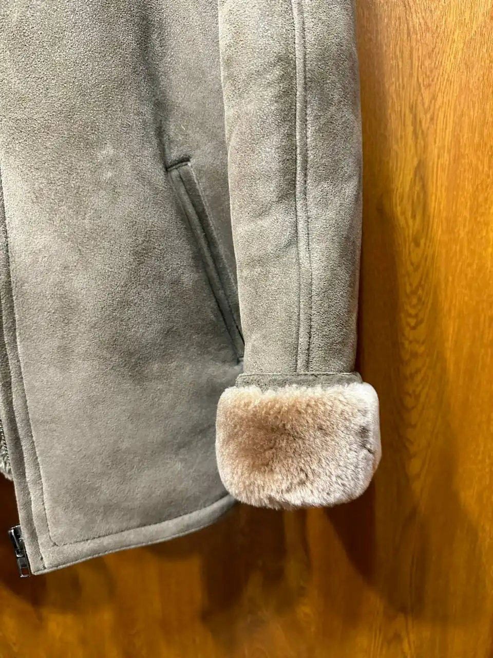 Мужская замшевая дубленка коричневого цвета размер XXXL