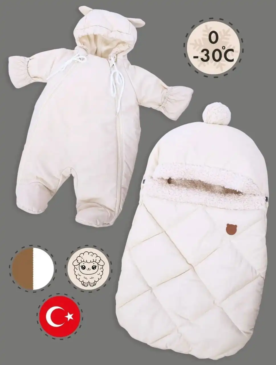 Спальный мешок и комбинезон для новорожденных