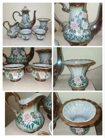 Винтажный чайно-кофейный перламутровый сервиз Розы СССР - частное объявление в Москва