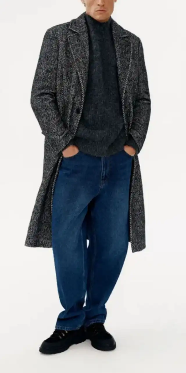 Мужское пальто YOLLO и джинсовая куртка Ray