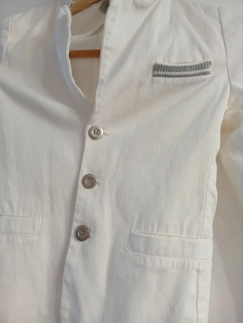 Белый хлопковый пиджак детский - Детская одежда (Одежда) в Москва