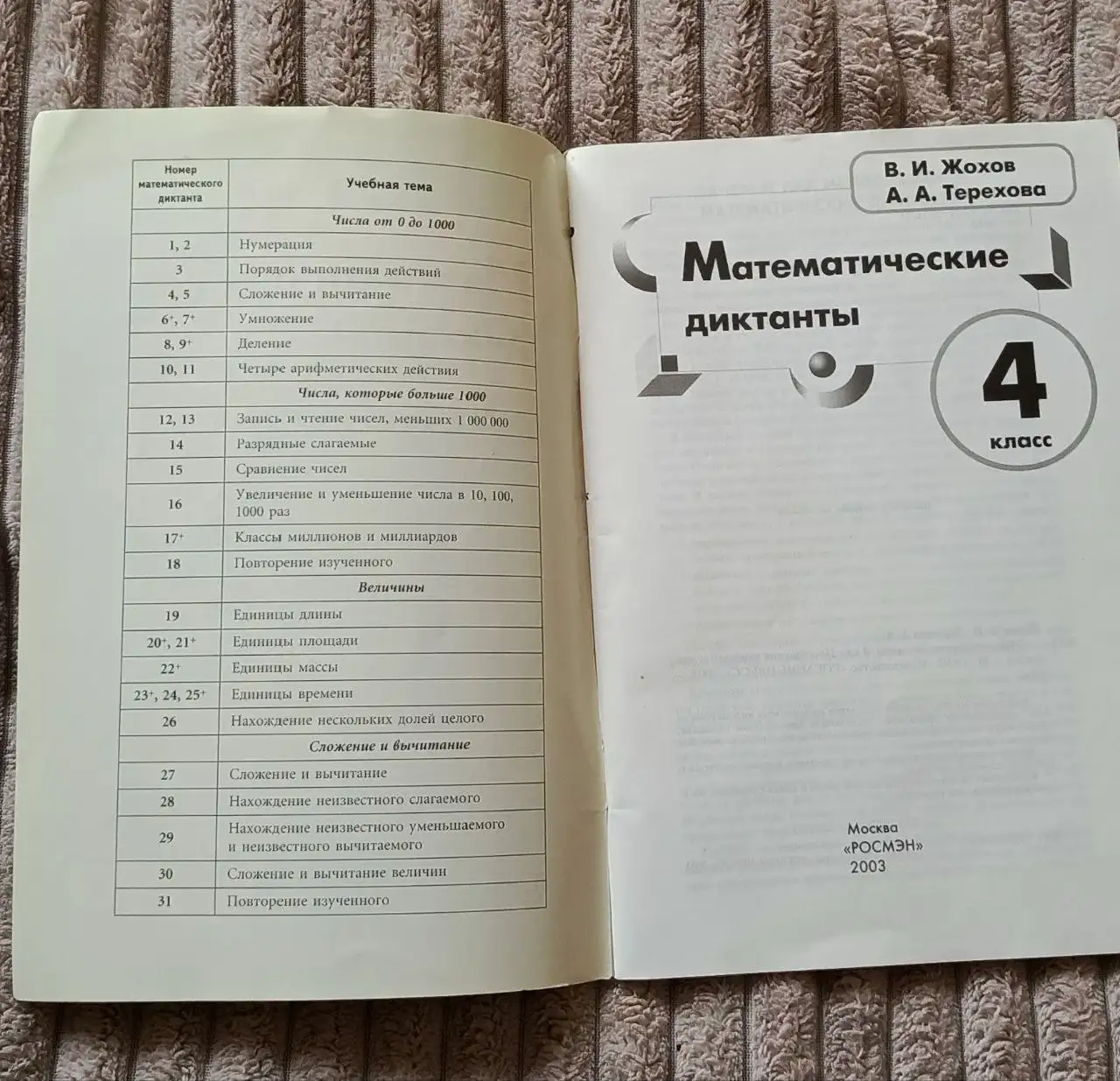 Математические диктанты 4 класс тетрадь пособие - Учебные пособия (Товары для детей) в Москва