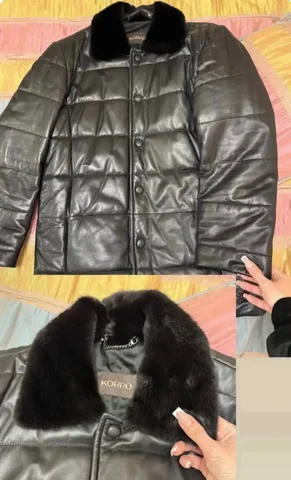 Натуральная мужская кожаная куртка KORPO с воротником из норки - Брюки в Москва