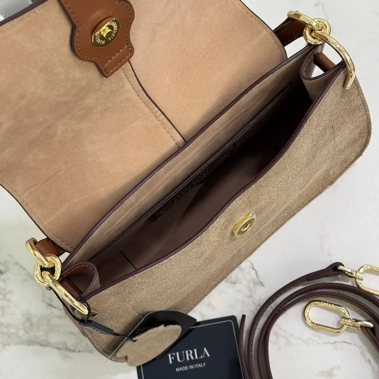 Женская сумка FURLA из натуральной кожи коричневого цвета - Сумки (Одежда) в Москва