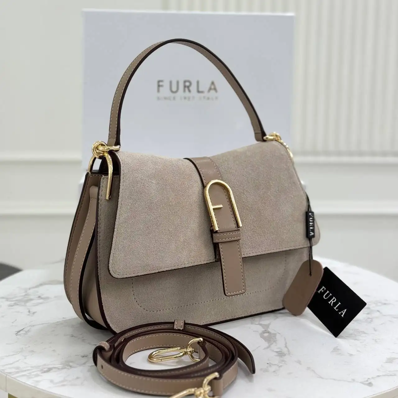 Женская сумка FURLA из натуральной кожи коричневого цвета - Сумки (Одежда) в Москва