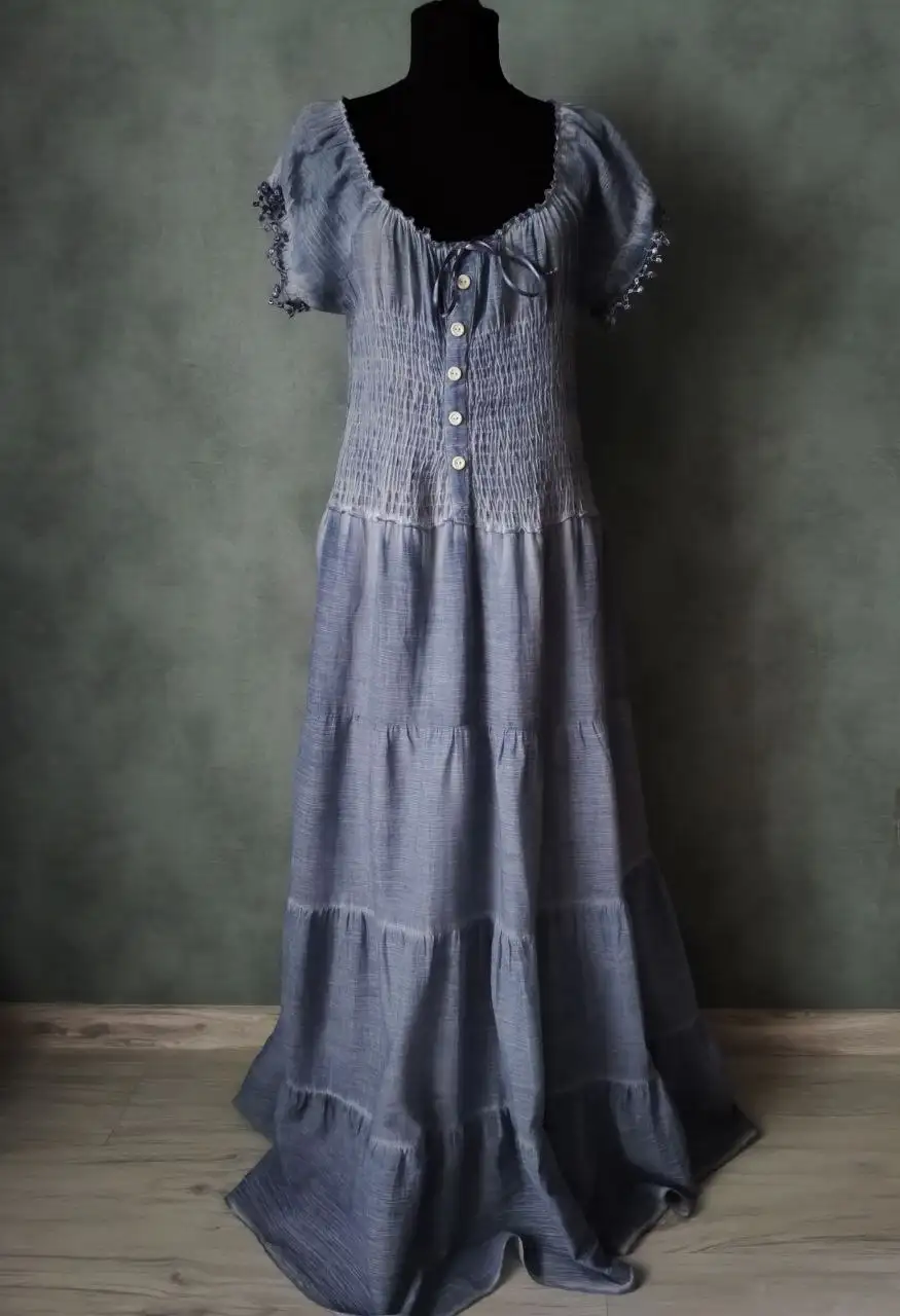 Новое платье макси из Турции, цвет деним - Женская одежда (Одежда) в Зеленоград