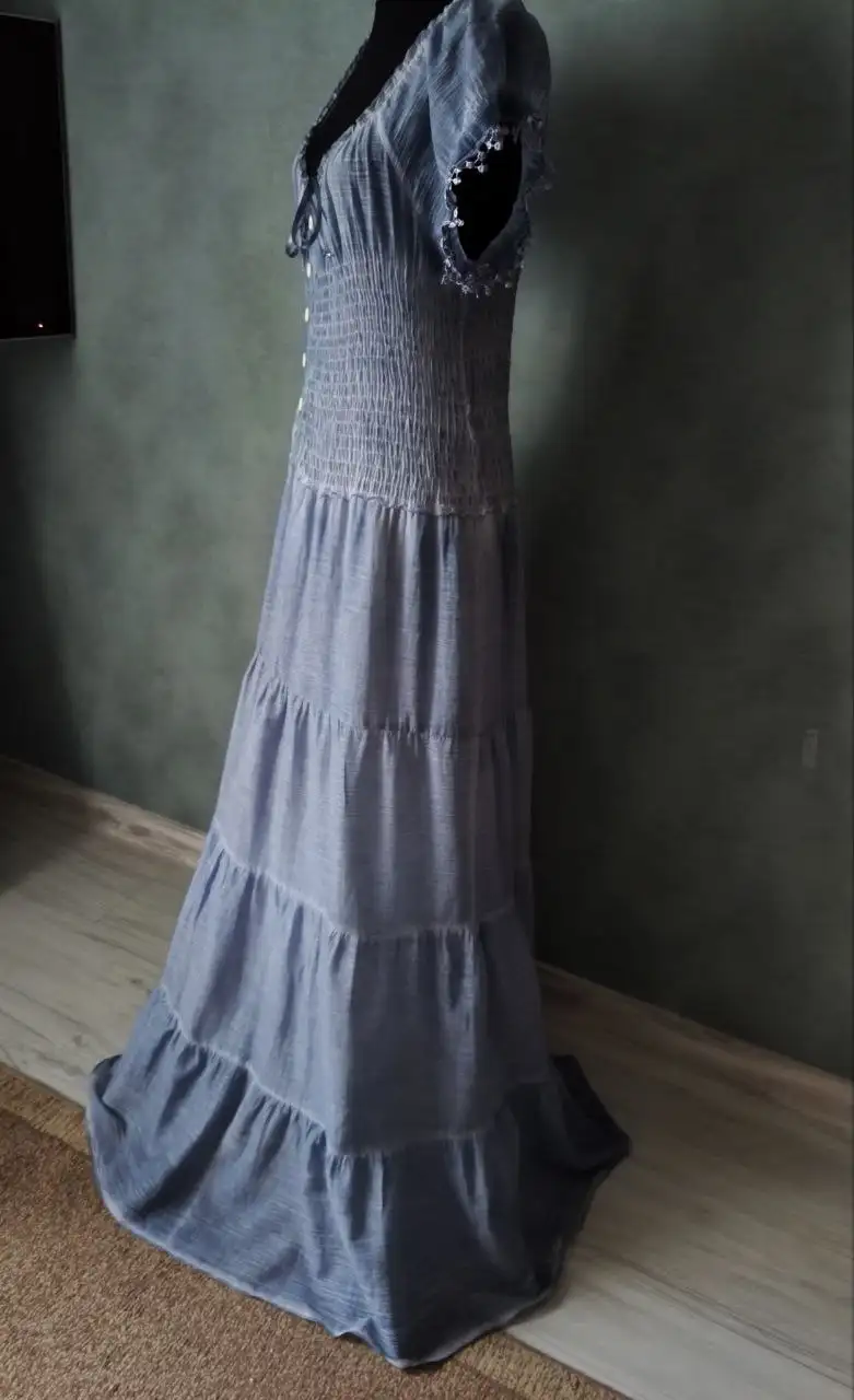 Новое платье макси из Турции, цвет деним - Женская одежда (Одежда) в Зеленоград