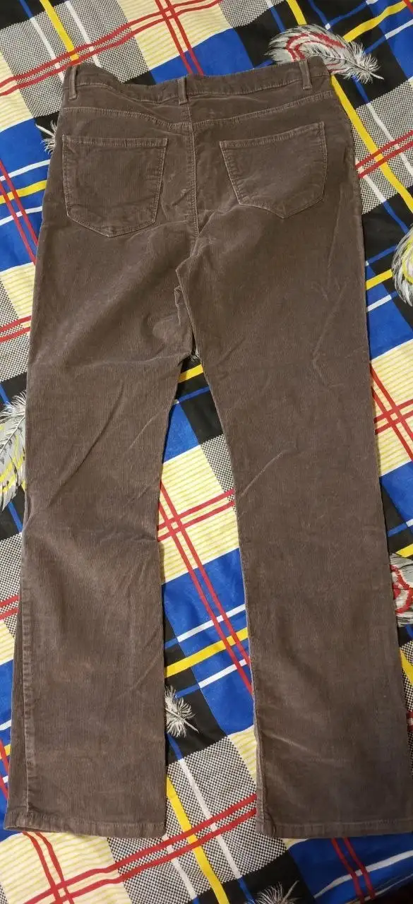 Женские брюки из микровельвета коричневого цвета, размер 42 (S) - Женская одежда (Одежда) в Москва