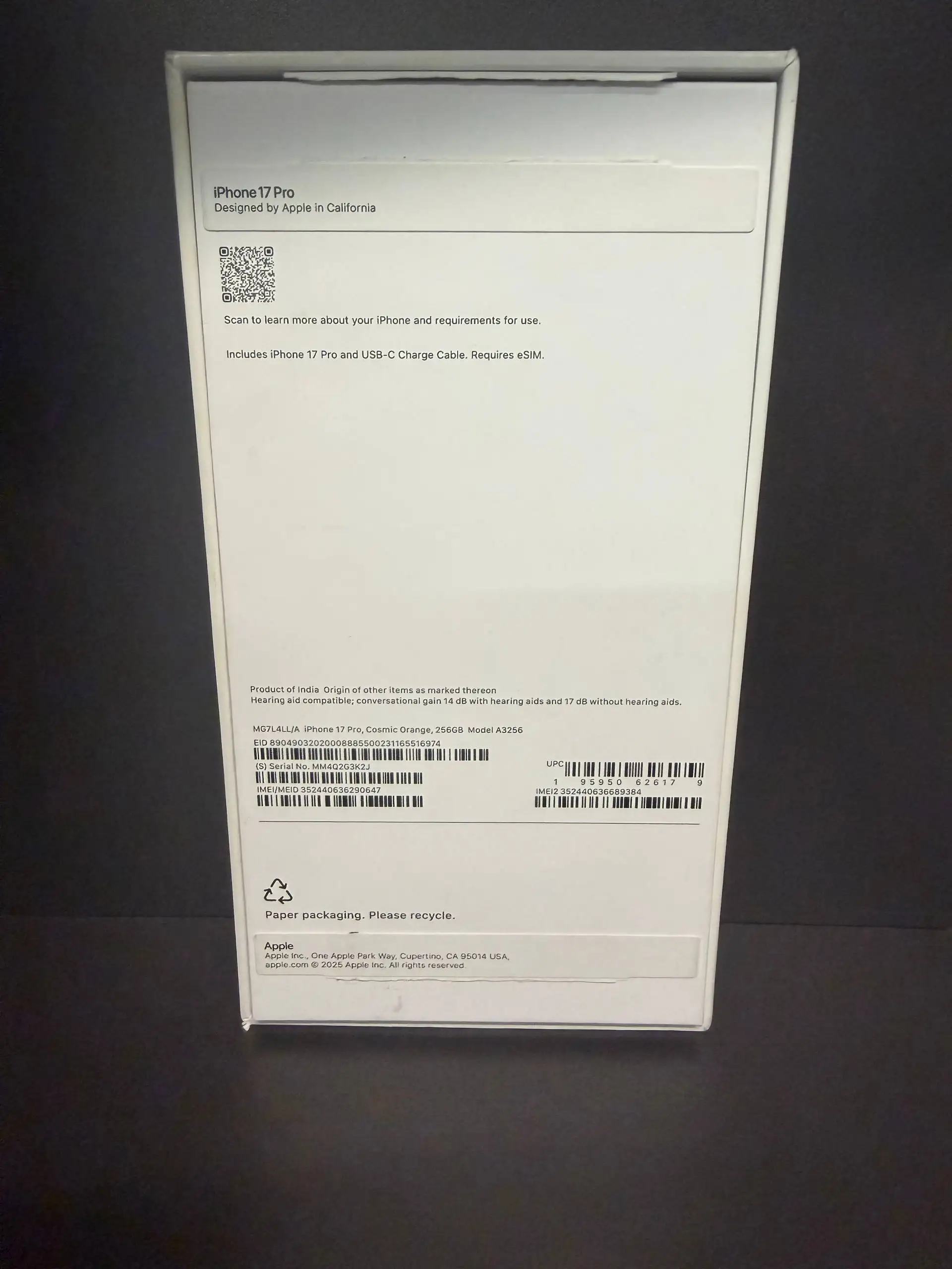 iPhone 17 Pro 256GB Orange eSIM - Смартфоны (Электроника) в Москва