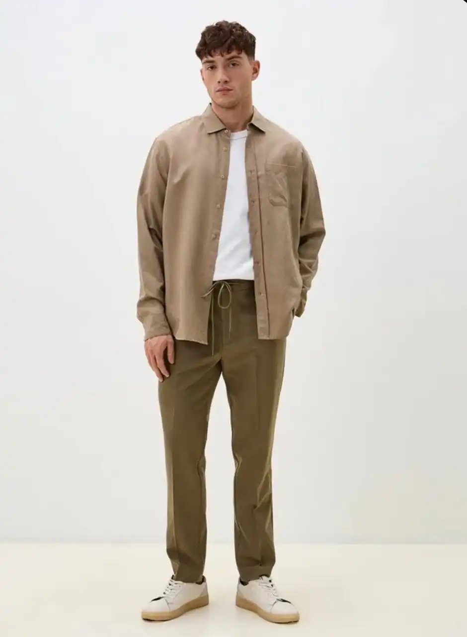 Мужской свитер Qwentiny и брюки прямые со стрелками