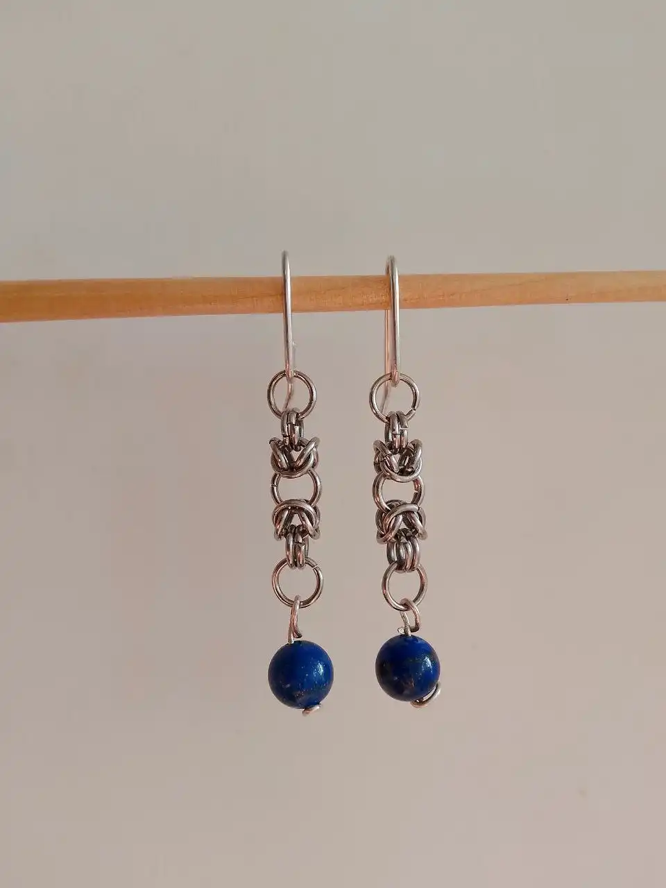 Кольчужные византийские серьги ручной работы с лазуритами - Украшения (Хобби и отдых) в Набережные Челны