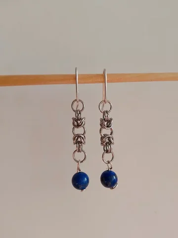 Кольчужные византийские серьги ручной работы с лазуритами - Мероприятия/События в Набережные Челны