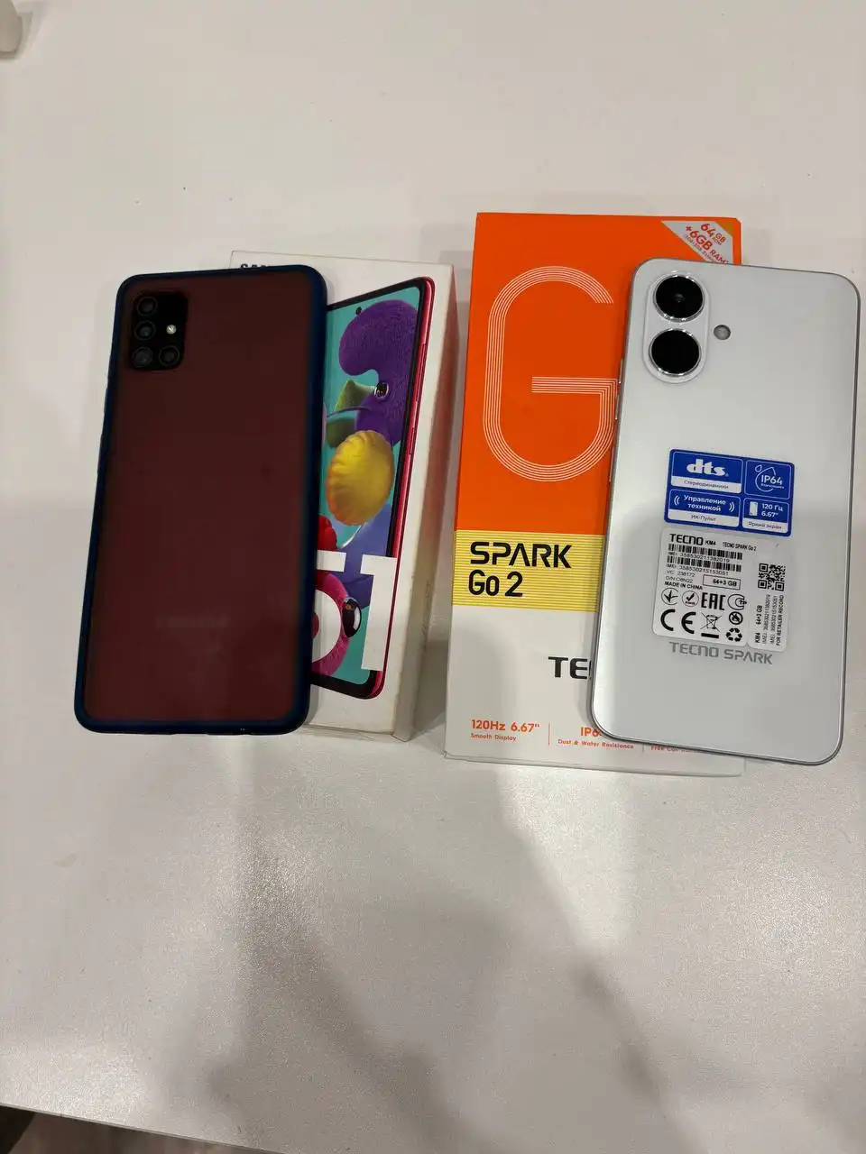 Продажа смартфонов TECNO SPARK Go 2 и Samsung Galaxy A51