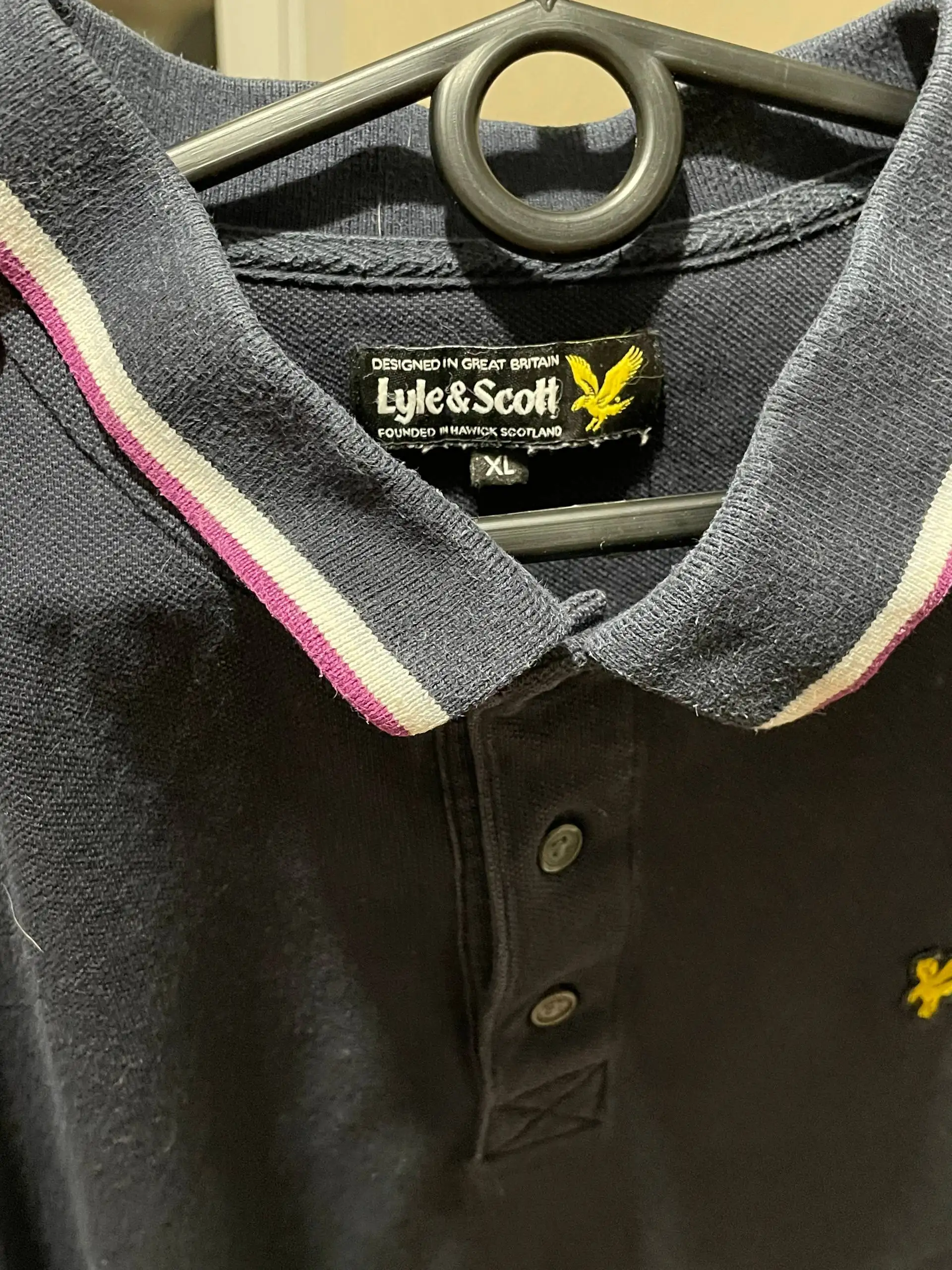Мужское поло Lyle & Scott синего цвета, размер 52/М/L - Мужская одежда (Одежда) в Рыбинск