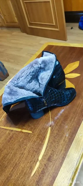 Женские сапоги 37 размера из кожи с натуральной овчиной - Одежда в Балашиха